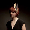 Gold and black feather hat fascinator 